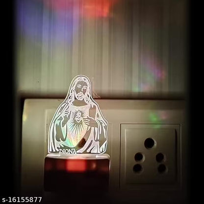 DIONA Night Lamp Jesus Christ Christian Lord Cross 3D LED Night Lamp Illusion Acrylic Multi Colour Changing Small Portable Light Christmas Gifts wall night light Christmas gift Church Night Lamp